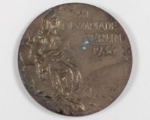 A 1936 Berlin Olympic Games bronze medal designed by Professor Giuseppe Cassioli