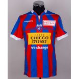 Gaston Magnetti red and blue No.10 Chiasso short-sleeved shirt