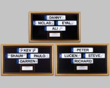 Manchester City 2002 Commonwealth Games three sets of autographed signed number plates