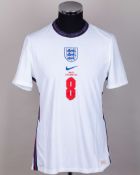 Kalvin Phillips white No.8 England v. Wales short-sleeved shirt, 2020