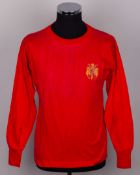 Pirri red No.10 Spain v. Northern Ireland match worn long-sleeved shirt, 1970