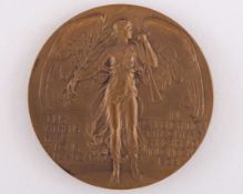 A London 1908 Olympic Games participant's bronze medal, designed by Bertram Mackennal