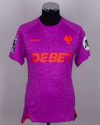 Matheus Cunha purple No.10 Wolves v. Tottenham Hotspur short-sleeved shirt, 2024