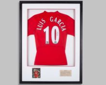 An autographed Luis Garcia No.10 replica Liverpool shirt