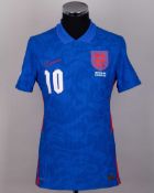 Phil Foden blue No.10 England v. Switzerland short-sleeved shirt, 2022
