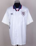 White No.10 England short-sleeved shirt, 1993-94