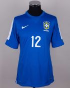 Blue and white No.12 Brazil short-sleeved shirt, 2013