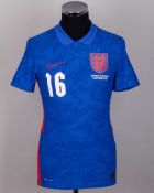 Ainsley Maitland-Niles blue No.16 England v. Republic of Ireland short-sleeved shirt, 2020