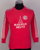 Red Bayern Munich long-sleeved Erima shirt, c.1979-80