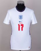 Kyle Walker-Peters white No.17 England v. Ivory Coast short-sleeved shirt, 2022