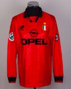 Roberto Baggio red No.18 AC Milan long-sleeved shirt, 1996-97