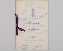 1957 F.A.Cup Final, a celebration dinner autographed menu card, 10th May 1957