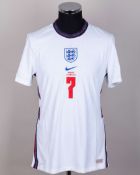 Jarrod Bowen white No.7 England v. Hungary short-sleeved shirt, 2022