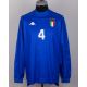 Demetrio Albertini blue No.4 Italy v. Belgium match worn long-sleeved shirt, 1999 - Image 1 of 6