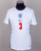 Tyrick Mitchell white No.3 England v. Ivory Coast short-sleeved shirt, 2022