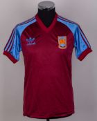 Frank Lampard Sr. claret and blue No.3 West Ham United autographed shirt, 1980-83