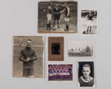 Frank Shell - two player profile black and white photographs, handwritten letter