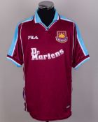 Paulo Wanchope claret and blue No.12 West Ham United short-sleeved shirt, 1999-00