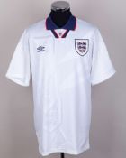 White No.10 England short-sleeved shirt, 1993-94
