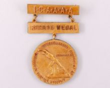 David Hemery 1/5 14K.G.F. gold Intercollegiate record medal