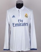Cristiano Ronaldo white No.7 Real Madrid v. Atletico Madrid match issued shirt, 2016