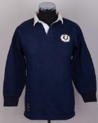 Ian Smith blue No.15 Scotland v. Wales rugby long-sleeved shirt, 1970