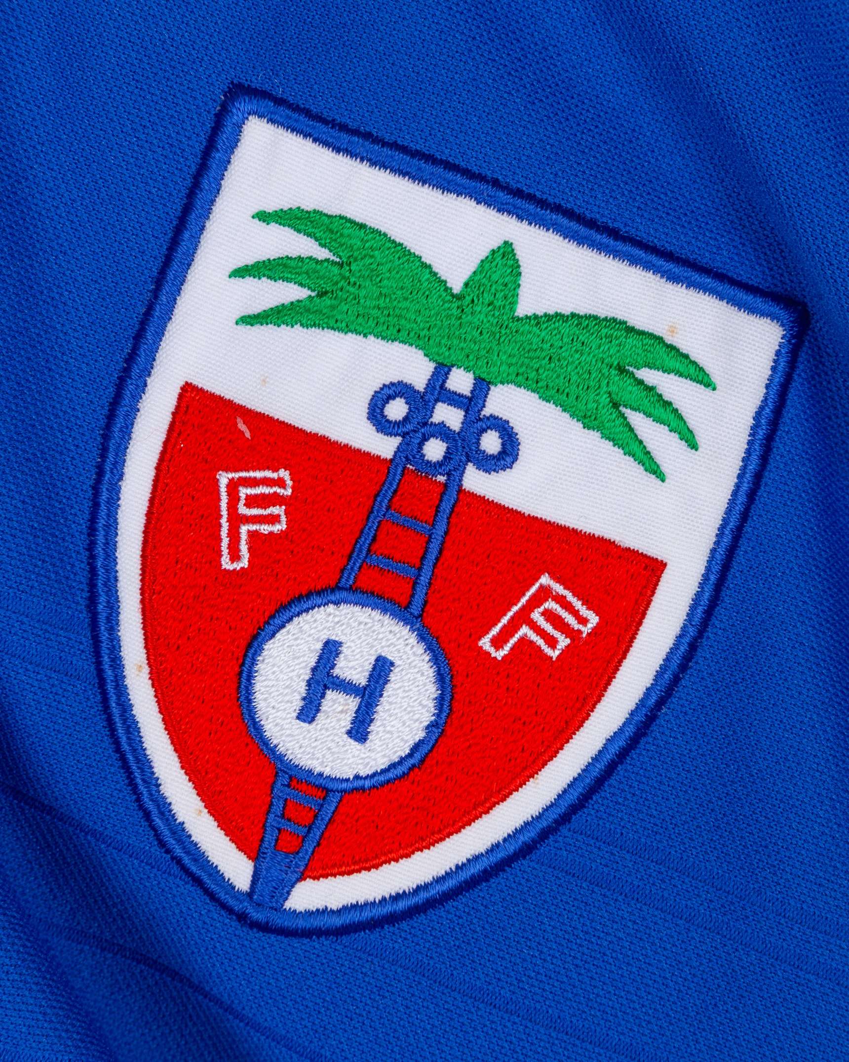 Haiti - blue and red No.5 Haiti v. Brazil match match worn short-sleeved shirt, 2004 - Image 3 of 6