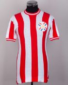 Paraguay - red and white No.17 Paraguay match issued short-sleeved shirt