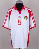Jordan - white and red No.5 Jordan v. Hungary match issued short-sleeved shirt, 2001