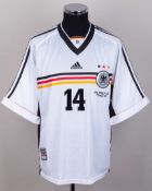 Germany - Markus Babbel white and black No.14 Germany match issued World Cup shirt, 1998