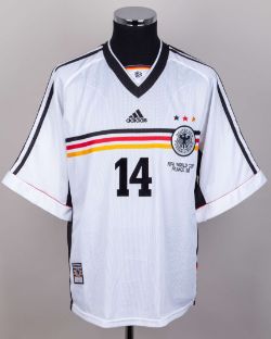 Germany - Markus Babbel white and black No.14 Germany match issued World Cup shirt, 1998