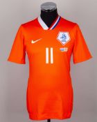 Holland - Arjen Robben orange No.11 Holland v. England match issued short-sleeved shirt, 2009