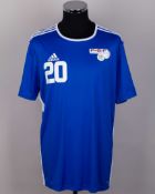 Cabo Verde - blue and white No.20 Cabo Verde match issued short-sleeved shirt