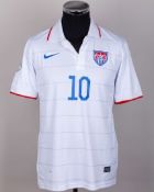 USA - Landon Donovan white and blue No.10 U.S.A. match issued short-sleeved shirt