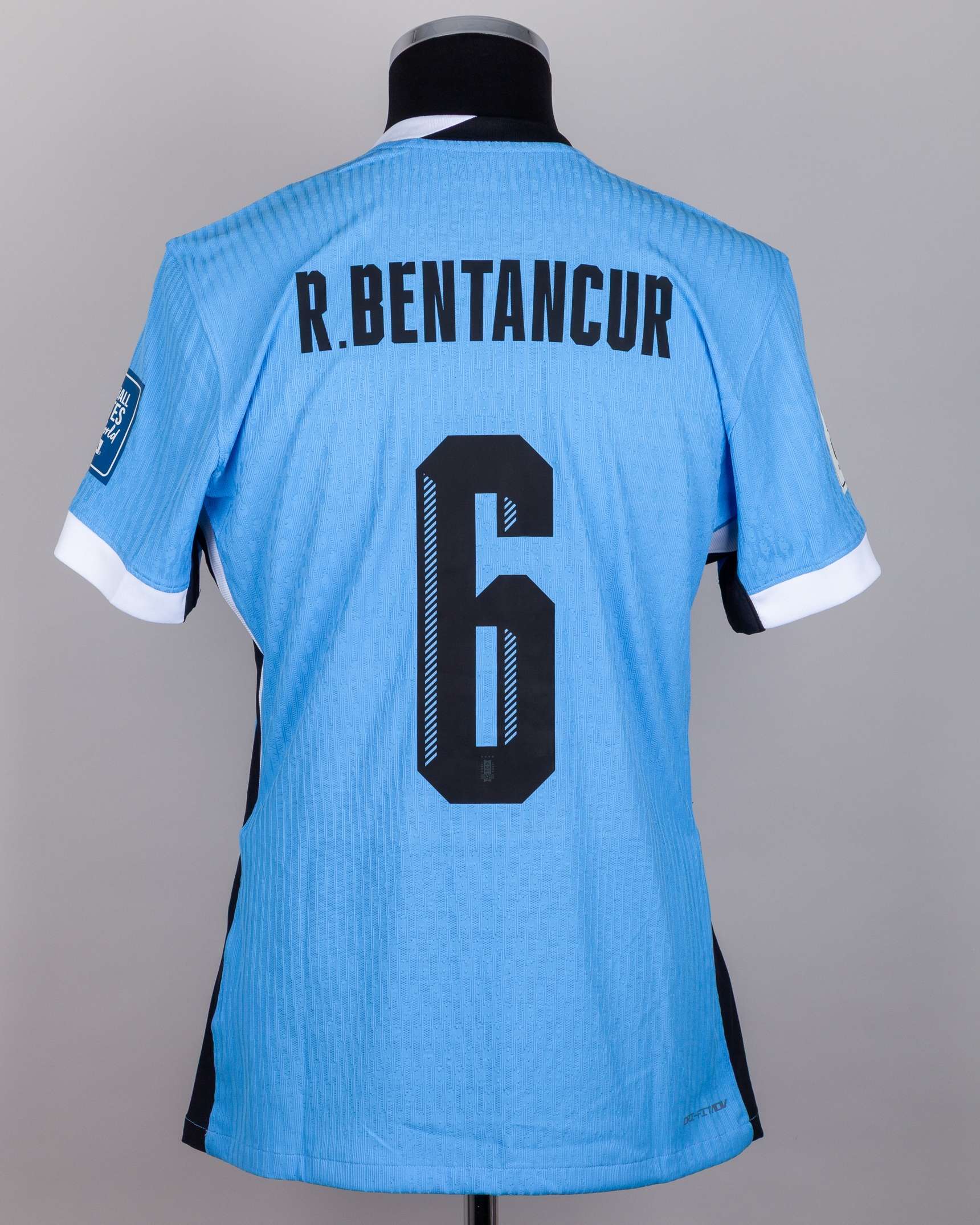 Uruguay - Rodrigo Bentancur sky-blue No.6 Uruguay match issued short-sleeved shirt - Image 2 of 7