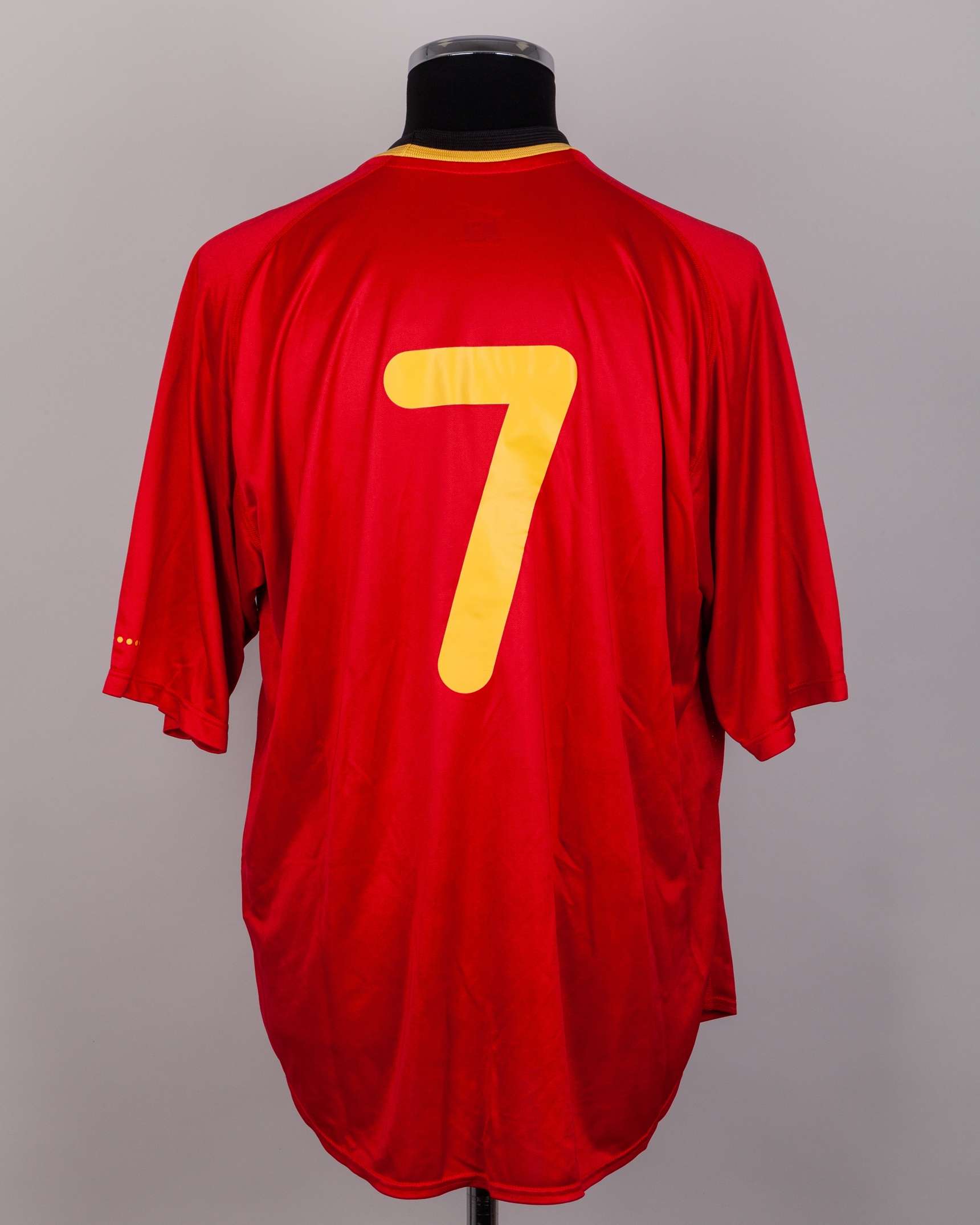 Belgium - Marc Wilmots red No.7 Belgium v. Scotland match issued short-sleeved shirt, 2001 - Image 2 of 5