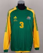 Australia - Craig Moore green and yellow No.3 Australia v. England match worn shirt, 2003