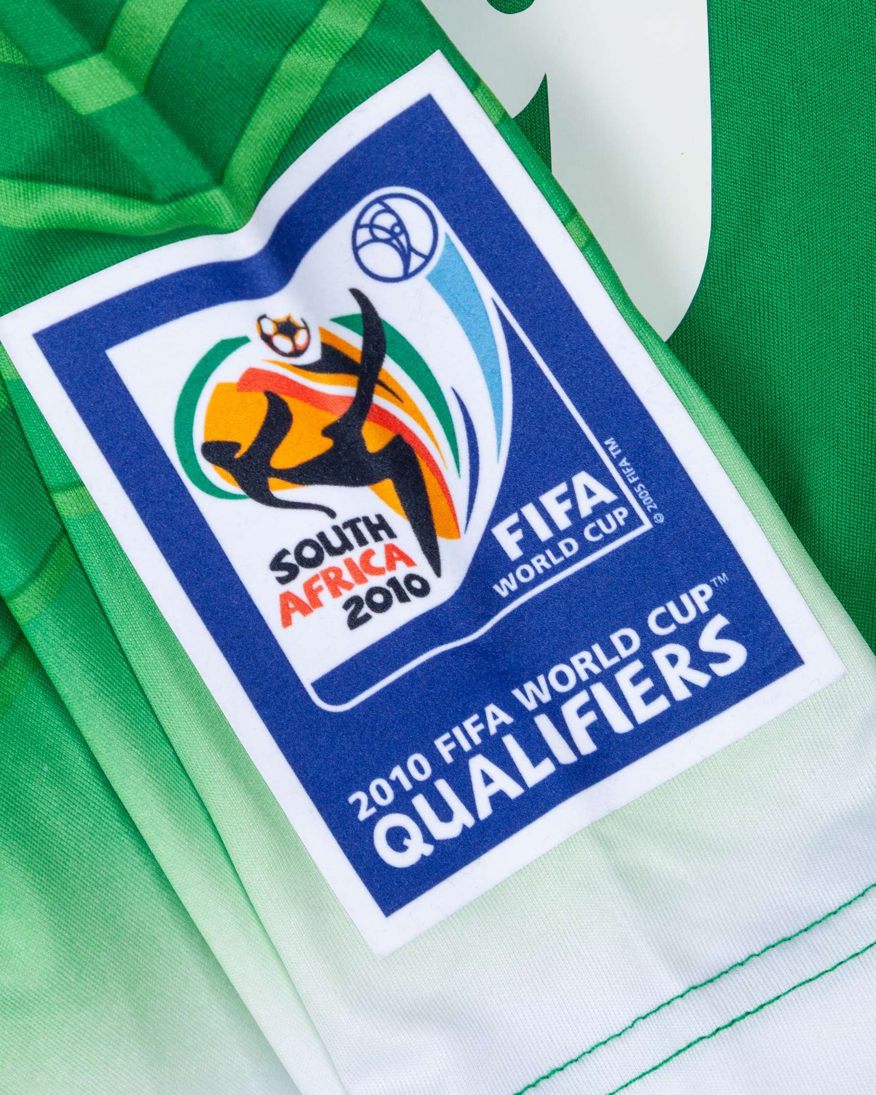 Iraq - Qusai Munir green and white No.9 Iraq v Australia match issued shirt, 2008 - Image 6 of 6