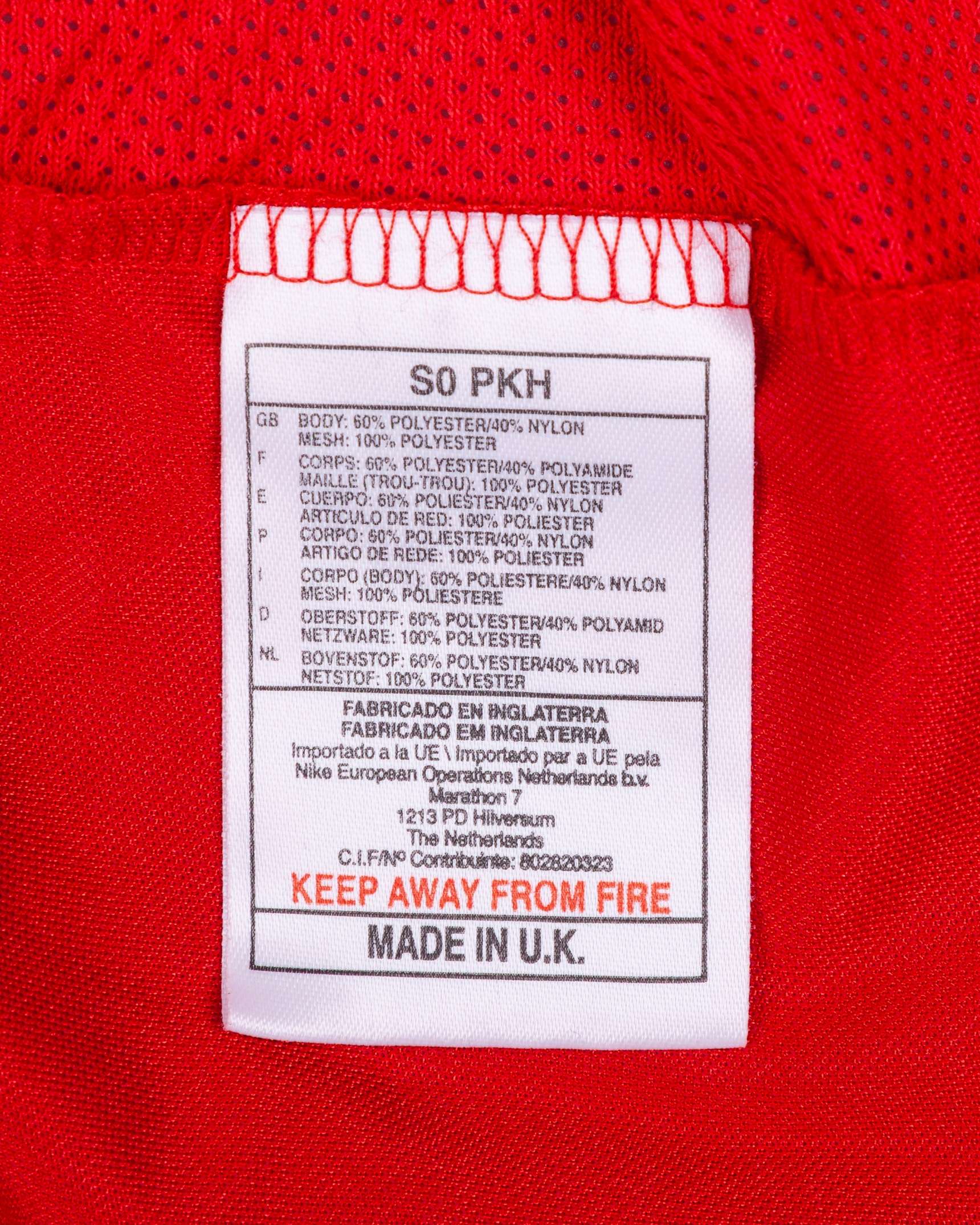 Belgium - Marc Wilmots red No.7 Belgium v. Scotland match issued short-sleeved shirt, 2001 - Image 5 of 5