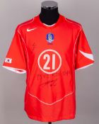 South Korea - Ji Sung Park No.21 South Korea autographed match issued shirt, 2005