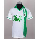 Algeria - white and green No.7 Algeria match issued short-sleeved shirt, 1985-86