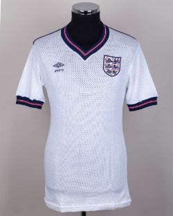 England - white No.15 England airtex short-sleeved shirt, 1985