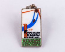 Continental silver and enamel 1930 World Cup medal, by Stefano Johnson of Milan