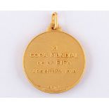 1978 FIFA World Cup Final gold winner's medal