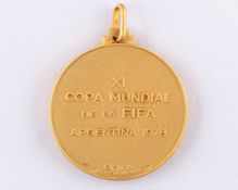 1978 FIFA World Cup Final gold winner's medal