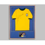 Jairzinho a replica yellow Brazil replica autographed short-sleeved shirt