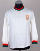 White, red and green No.6 Portugal match issued long-sleeved shirt, 1967-70