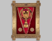 An extremely rare double sided 1966 FIFA World Cup silk and embroidered pennant