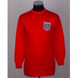 Martin Peters red No.16 England 1966 World Cup Final match issued long-sleeved shirt