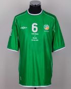 Roy Keane rare green No.6 Republic of Ireland v. Saudi Arabia match issued shirt, 2002